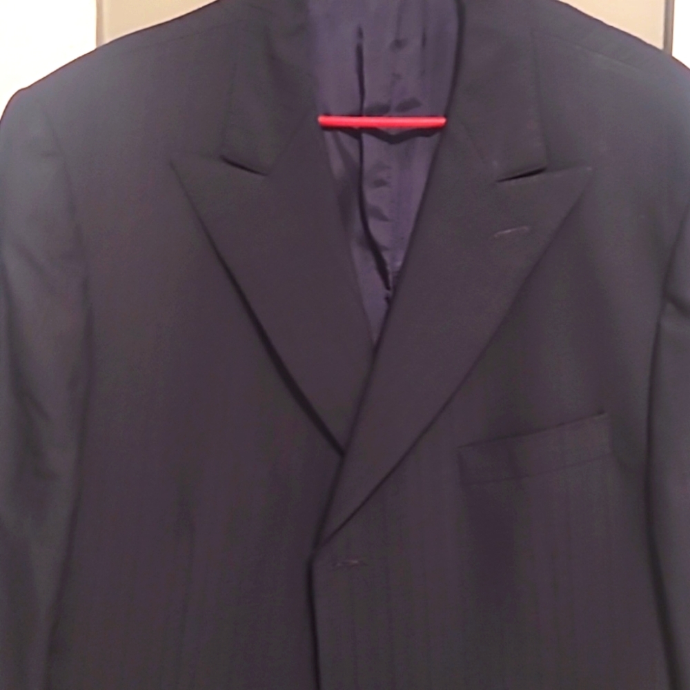 NAVY BLUE CUSTOM MADE BLAZER PEAKED LAPELS